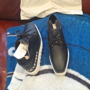 Black leather Stella McCartney platform shoes
